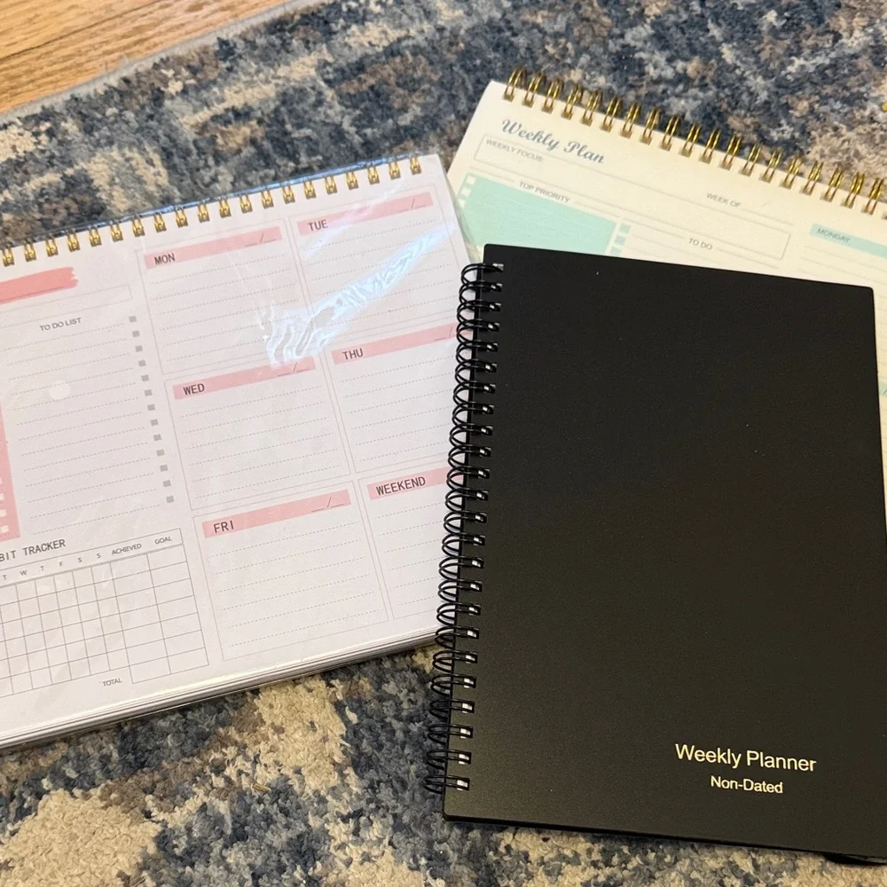 3 Blank Weekly Planners - Non-Dated 3 FOR ONE Price
